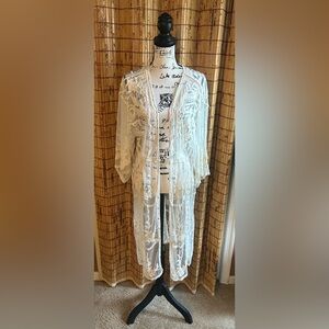 LC Lauren Conrad Cream Lace Overlay